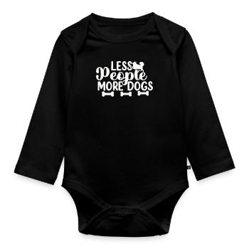 Moins de gens plus de chiens - Body Bébé bio manches longues - noir - Devant