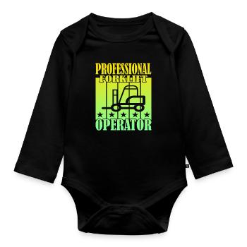 Professional Forklift Operator - Baby Bio-Langarm-Body - Schwarz - Vorne