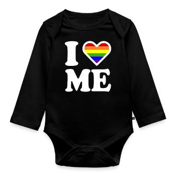 I love me - Baby Bio-Langarm-Body - Schwarz - Vorne