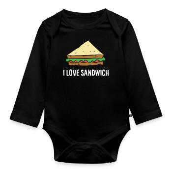 Sandwich - I love sandwiches - Body Bébé bio manches longues - noir - Devant
