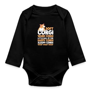 Corgi - Baby Bio-Langarm-Body - Schwarz - Vorne