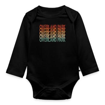 Überlandpark Kansas - Baby Bio-Langarm-Body - Schwarz - Vorne
