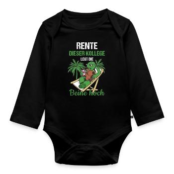 Rente Dieser Kollege Legt Die Beine Hoch Rente - Baby Bio-Langarm-Body - Schwarz - Vorne