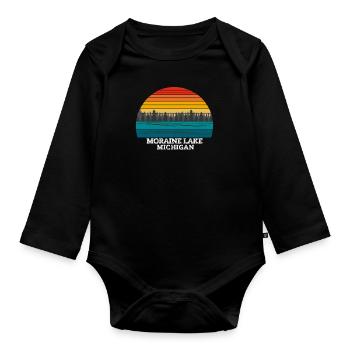Moraine Lake Michigan - Organic Longsleeve Baby Bodysuit - black - Front