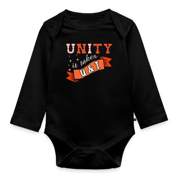 You I Orange Peace Kindness Awareness Unity Day - Baby Bio-Langarm-Body - Schwarz - Vorne
