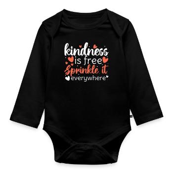 La gentillesse saupoudre orange Journée de l’unité - Body Bébé bio manches longues - noir - Devant