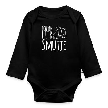 Ich bin hier Smutje - Baby Bio-Langarm-Body - Schwarz - Vorne