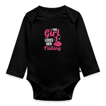 Angler - Organic Longsleeve Baby Bodysuit - black - Front