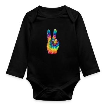 Hippie - Body Bébé bio manches longues - noir - Devant