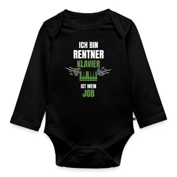 Klavier Komponist Rentner Ruhestand - Baby Bio-Langarm-Body - Schwarz - Vorne