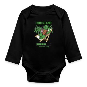 Pensionierung Ruhestand Countdown Läuft Rente - Baby Bio-Langarm-Body - Schwarz - Vorne