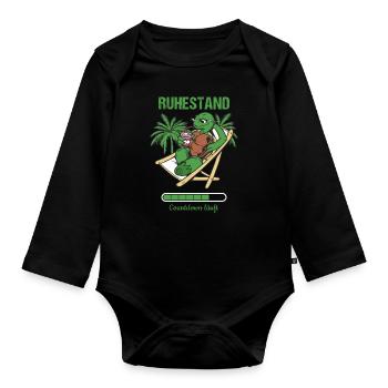 Pensionierung Ruhestand Countdown Läuft Rente - Baby Bio-Langarm-Body - Schwarz - Vorne