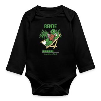 Pensionierung Rente Countdown Läuft Rente - Baby Bio-Langarm-Body - Schwarz - Vorne