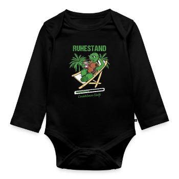Pensionierung Ruhestand Countdown Läuft Rente - Baby Bio-Langarm-Body - Schwarz - Vorne