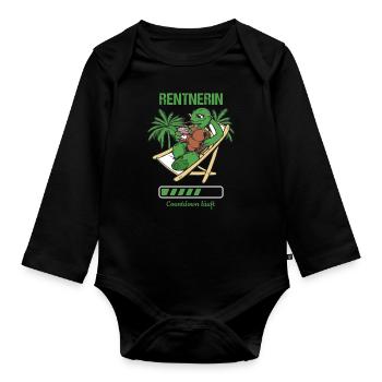 Pensionierung Rentnerin Countdown Läuft Rente - Baby Bio-Langarm-Body - Schwarz - Vorne