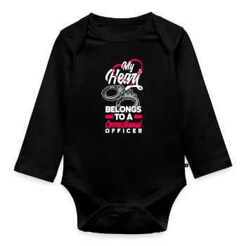 Gardiens de prison Agents pénitentiaires - Body Bébé bio manches longues - noir - Devant