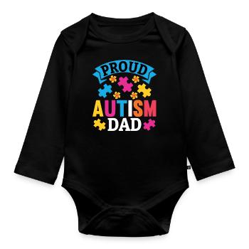 Autisme Mère Fille Fils Autistic Parents Enfant - Body Bébé bio manches longues - noir - Devant