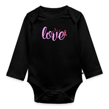 Liebe - Baby Bio-Langarm-Body - Schwarz - Vorne