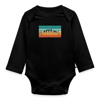 Vintage Heartbeat ECG Pulse Handbike - Organic Longsleeve Baby Bodysuit - black - Front