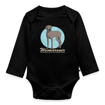 Weimaraner Dogs Dog Propriétaire Cadeau - Body Bébé bio manches longues - noir - Devant