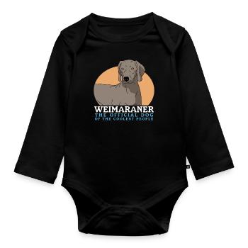 Weimaraner Dog Owner Dog Gift - Body Bébé bio manches longues - noir - Devant