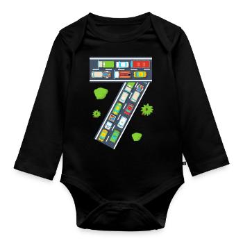 Birthday Celebrant King Birthday Party It’s My - Baby Bio-Langarm-Body - Schwarz - Vorne
