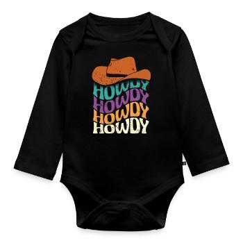 Bonjour le style hippie - Body Bébé bio manches longues - noir - Devant