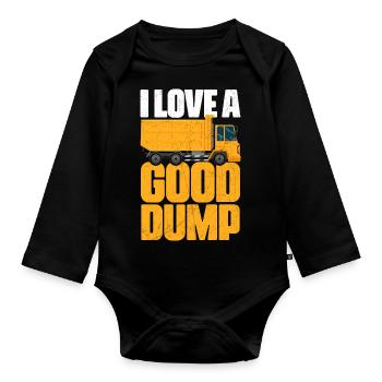 I Love A Good Dump Garbage Man Trucker Garbage - Baby Bio-Langarm-Body - Schwarz - Vorne