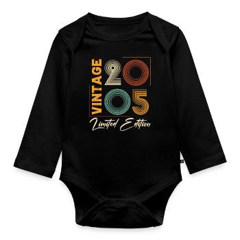 Limited Edition 2005 Geburtstag Jahrgang 2005 - Baby Bio-Langarm-Body - Schwarz - Vorne