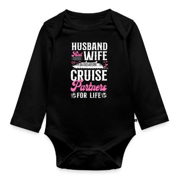 Cruise Ship Vacation Marriage - Baby Bio-Langarm-Body - Schwarz - Vorne