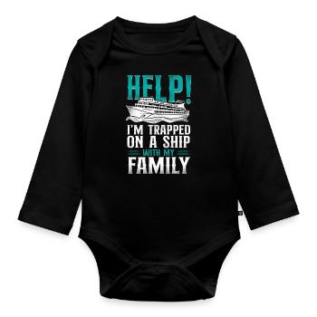 Cruise Ship Vacation Family - Baby Bio-Langarm-Body - Schwarz - Vorne