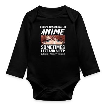 Anime - Body Bébé bio manches longues - noir - Devant