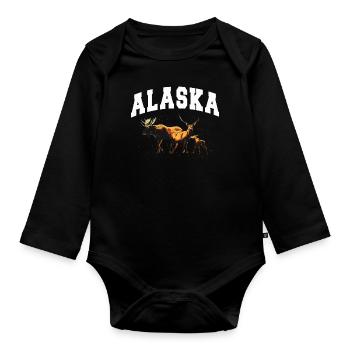 Alaska Gift Kids Men Women USA Nature Ice Cream - Organic Longsleeve Baby Bodysuit - black - Front