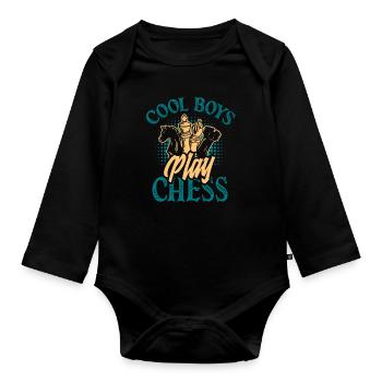 Funny Chess Player Chess Player Gift - Organic Longsleeve Baby Bodysuit - black - Front