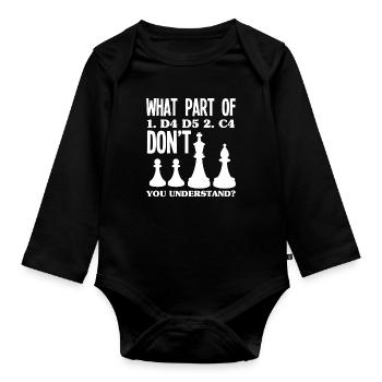 Funny Chess Player Chess Player Gift - Organic Longsleeve Baby Bodysuit - black - Front