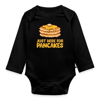 Pancakes - Just here for the Pancakes - Body Bébé bio manches longues - noir - Devant