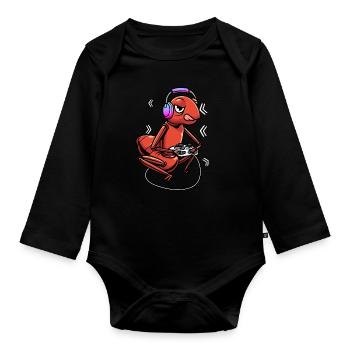 Feuerameise Videospiele Gaming Gamer - Baby Bio-Langarm-Body - Schwarz - Vorne