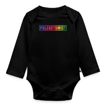 Phlébotomiste Laboratoire Veine Artère Phlébologue - Body Bébé bio manches longues - noir - Devant