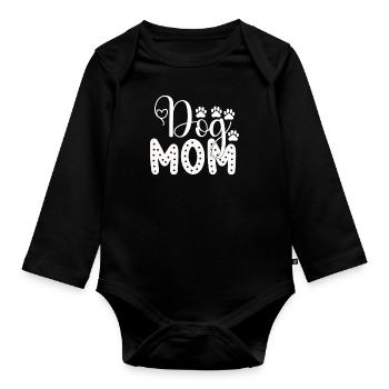 Maman chien - Body Bébé bio manches longues - noir - Devant