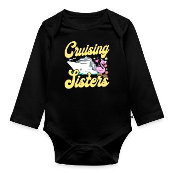 Cruise Ship Vacation Sister Girl - Organic Longsleeve Baby Bodysuit - black - Front
