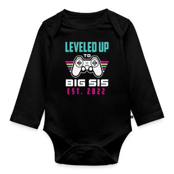 Gamerin Videospiele Schwester 2022 - Baby Bio-Langarm-Body - Schwarz - Vorne