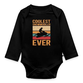 Snowmobile Snowmobile Snowmobile Gift - Organic Longsleeve Baby Bodysuit - black - Front
