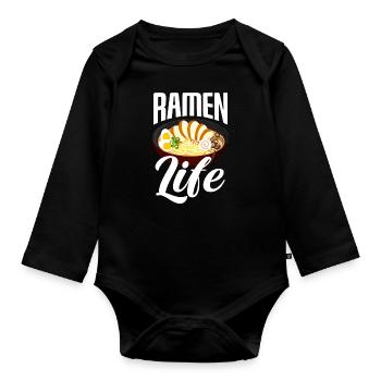 Drôle de cadeau Ramen - Body Bébé bio manches longues - noir - Devant
