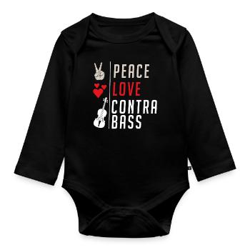 Contrebasse Instrument de musique Contrebasse - Body Bébé bio manches longues - noir - Devant