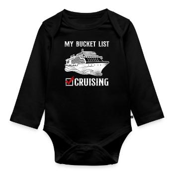 Cruise Ship Vacation Vintage - Baby Bio-Langarm-Body - Schwarz - Vorne