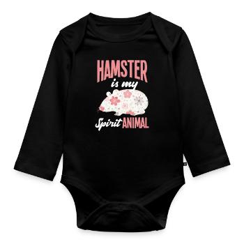 Drôle de cadeau de hamster - Body Bébé bio manches longues - noir - Devant