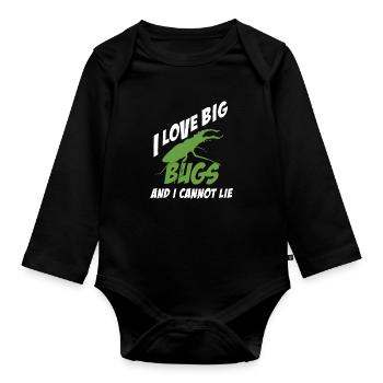 I Like Big Bugs Cannot Lie Entomologiste Funny - Body Bébé bio manches longues - noir - Devant