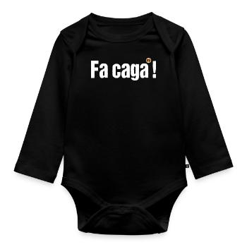 OBV – Fa caga ! - Body Bébé bio manches longues - noir - Devant