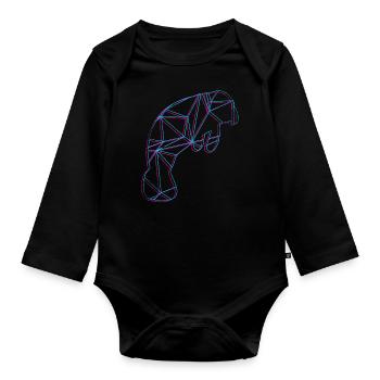 Polygon Manatee - Organic Longsleeve Baby Bodysuit - black - Front
