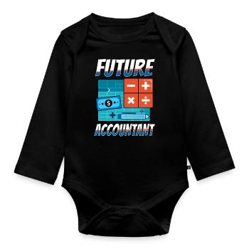 Comptable Comptable Comptable Comptabilité - Body Bébé bio manches longues - noir - Devant